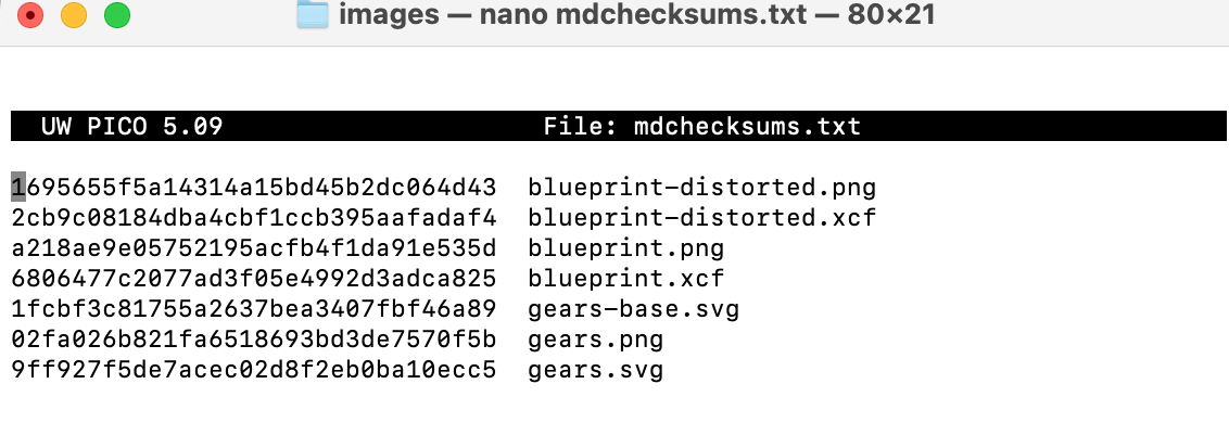 md5sum directory report example